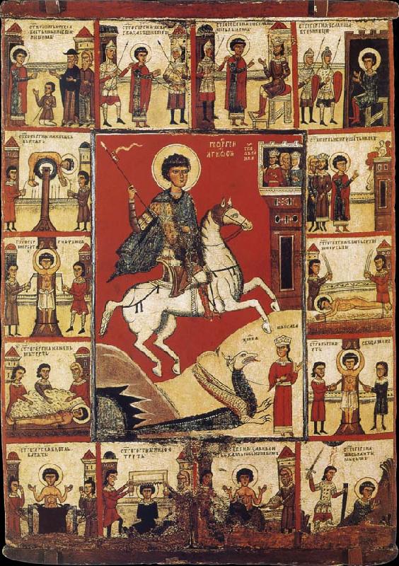 Saint George iwth Horse and Scenes from his life, unknow artist